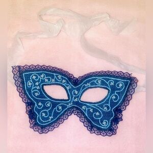 Blue Lace Masquerade Mask. Handmade